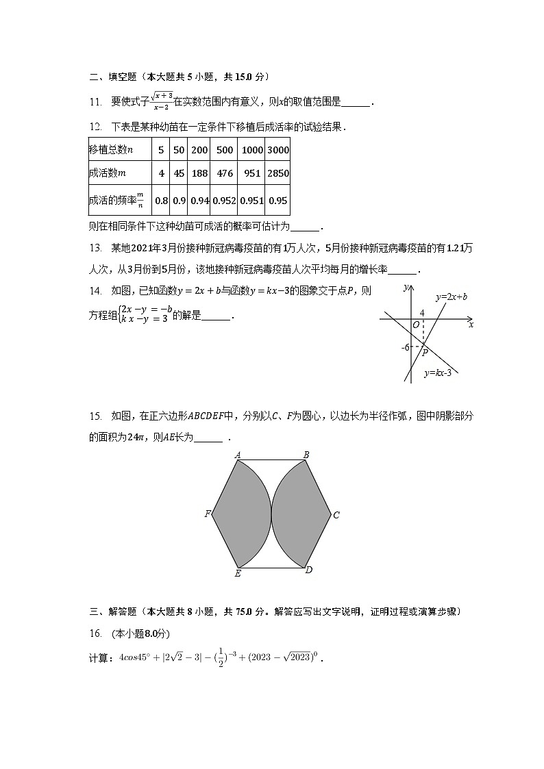 2023年广东省东莞市南城阳光实验中学中考数学二模试卷（含解析）第3页