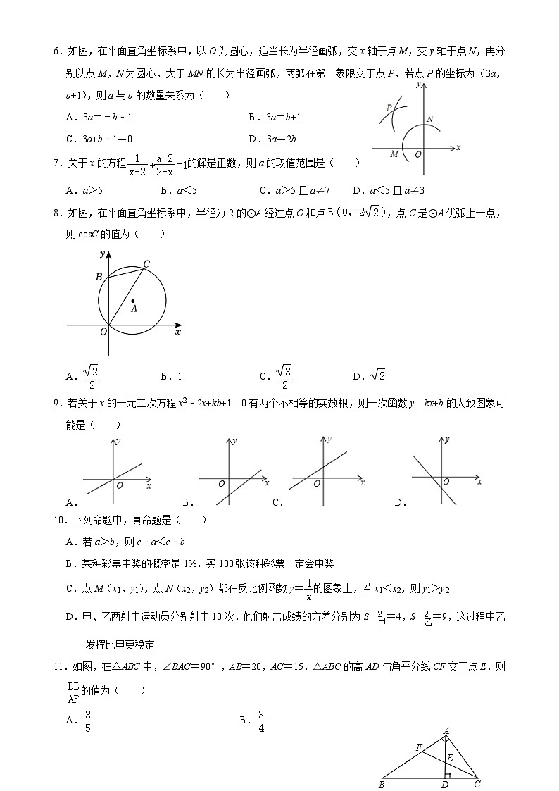 2023年中考考前最后一卷：数学（内蒙古卷）（考试版）A4第2页