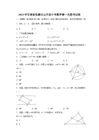 2023年甘肃省张掖市山丹县中考数学第一次联考试卷（含解析）