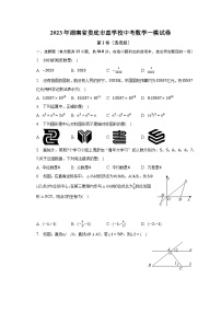 2023年湖南省娄底市直学校中考数学一模试卷（含解析）