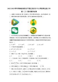 2022-2023学年河南省信阳市平桥区龙井乡中心学校等五校八年级（上）期末数学试卷（含解析）