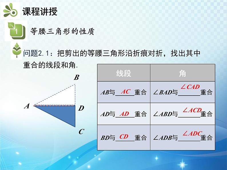 5.3 简单的轴对称图形 第1课时 等腰三角形的性质 北师版数学七年级下册教学课件第7页