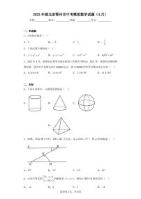 2023年湖北省鄂州市中考模拟数学试题(4月)