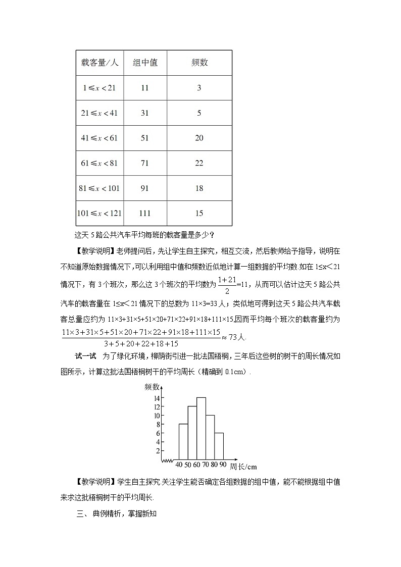 20.1.1 平均数 第2课时 用样本平均数估计总体平均数 教案02