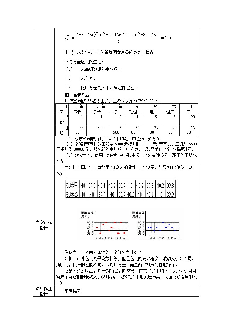 20.2 数据的波动程度 初中数学人教版八年级下册教案第3页