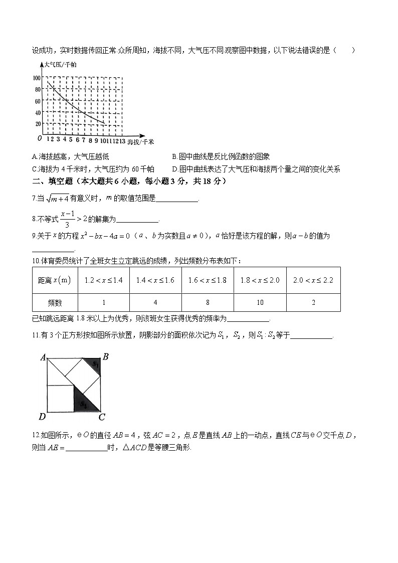 2023年江西省南昌市中考二模数学试卷（含答案）第2页