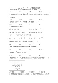 初中数学人教版七年级上册3.1.1 一元一次方程精练