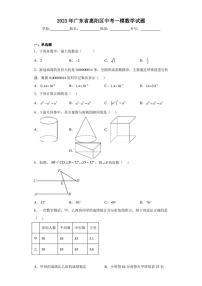 2023年广东省惠阳区中考一模数学试题（含答案解析）