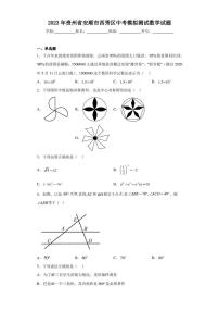 2023年贵州省安顺市西秀区中考模拟测试数学试题（含答案解析）