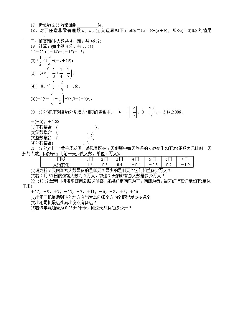 七年级上册数学人教第1章 有理数 测试卷（5）02