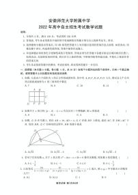 安徽省芜湖市镜湖区安徽师范大学附属中学2022年自主招生考试数学试卷