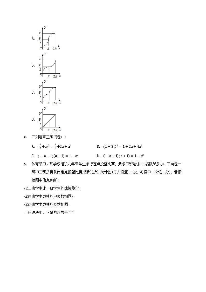 2022年贵州省遵义市汇仁中学中考数学一模试题（含答案）02
