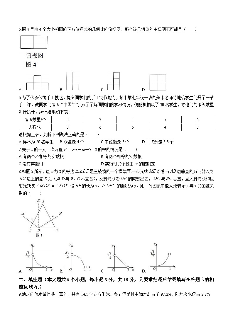 2023年山东省菏泽市巨野县中考数学二模试题（含答案）第2页