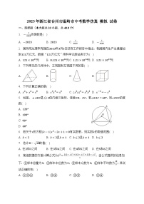 2023年浙江省台州市温岭市中考数学+仿真+模拟试卷（含答案）