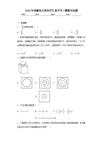 2023年安徽省合肥市庐江县中考三模数学试题（含答案）