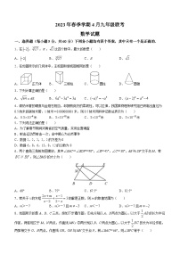 2023年四川省攀枝花市中考二模数学试题（含答案）