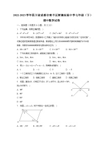 2022-2023学年四川省成都市青羊区树德实验中学七年级（下）期中数学试卷（含解析）