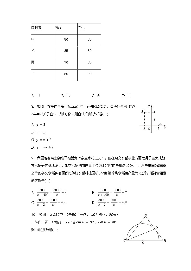 2023年福建省福州市中考数学二检试卷（含解析）第3页