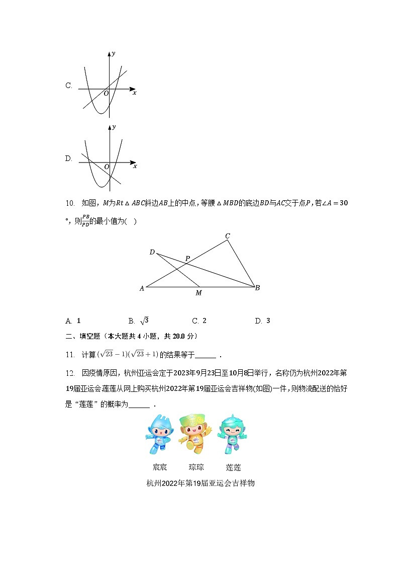 2023年安徽省蚌埠市G5学校联盟中考数学二模试卷（含解析）03