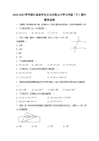 2022-2023学年浙江省金华市义乌市宾王中学七年级（下）期中数学试卷（含解析）