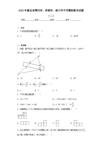 2023年湖北省黄冈市、孝感市、咸宁市中考模拟数学试题（二）（无答案）