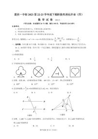 2023年重庆市第一中学校中考二模数学试题