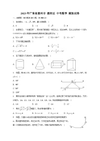 2023年广东省惠州市惠阳区+中考数学+模拟+试卷(含答案)