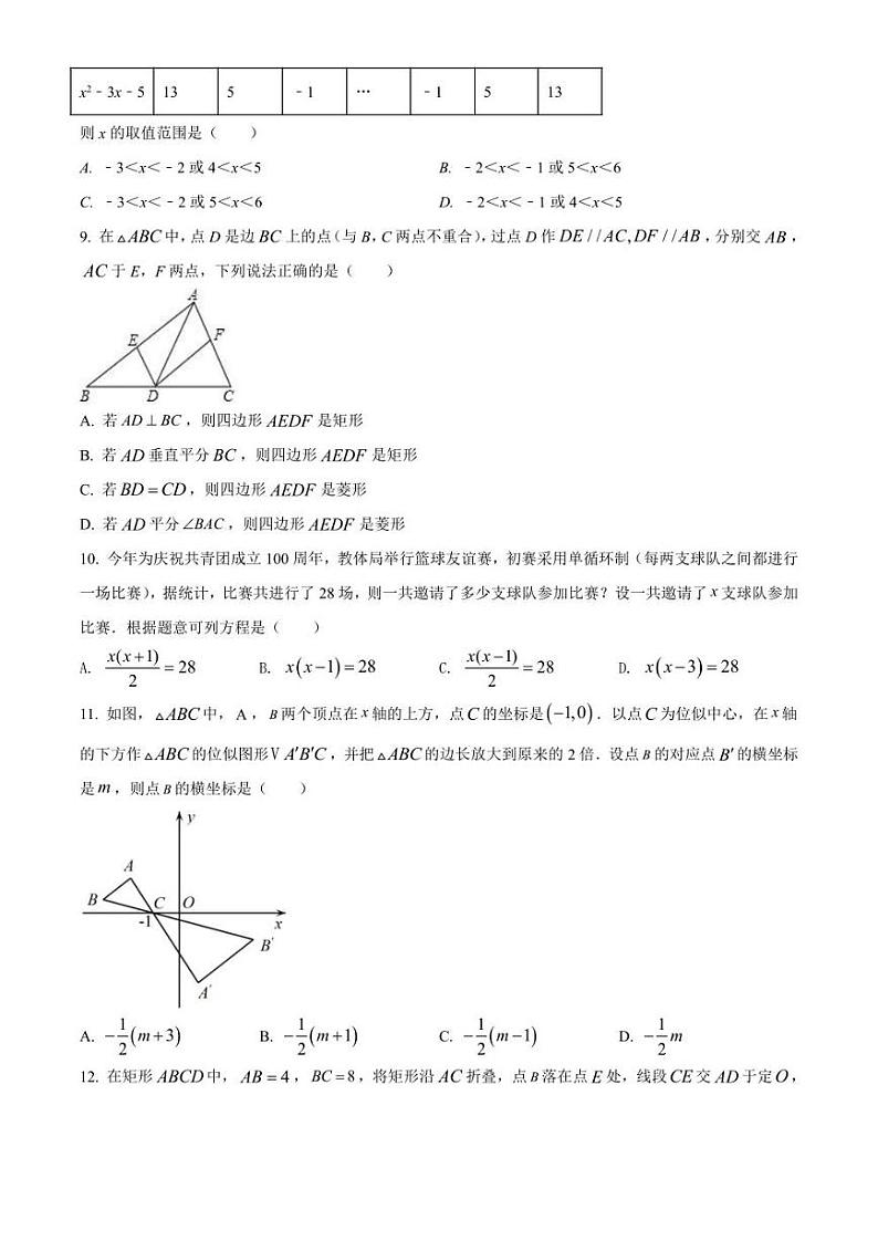 2022.6济南市钢城区八年级下数学期末（含答案）第2页
