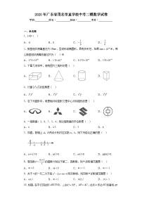 2020年广东省茂名市直学校中考二模数学试卷(含答案)