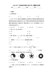 2020年广东省韶关市新丰县中考三模数学试卷(含答案)