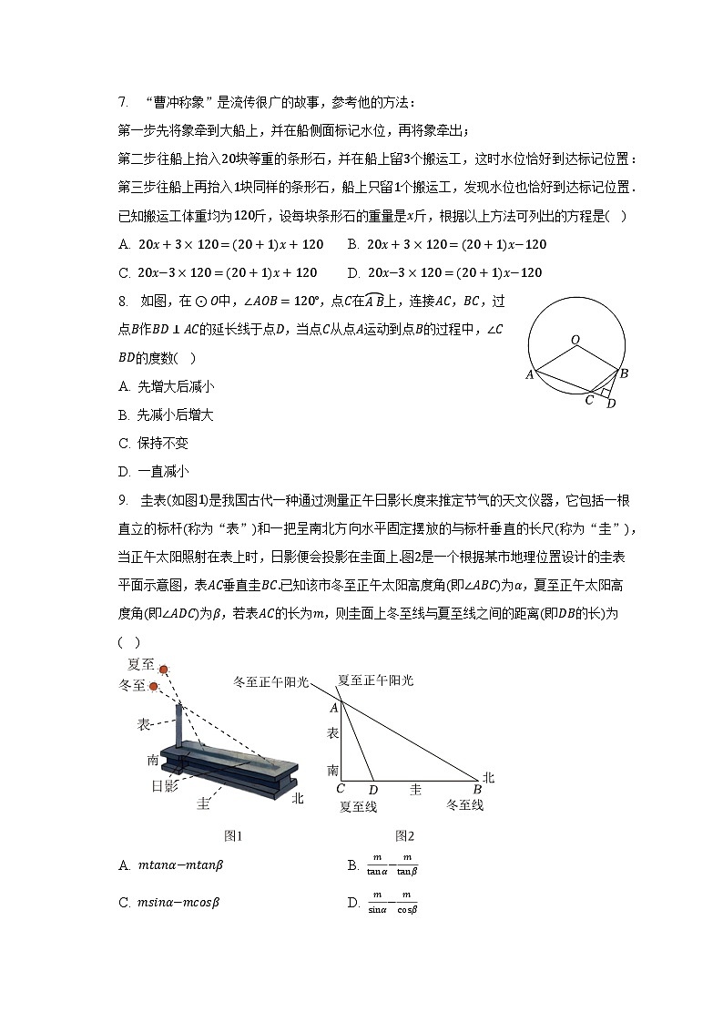 2023年福建省莆田市中考数学二检试卷（含解析）02