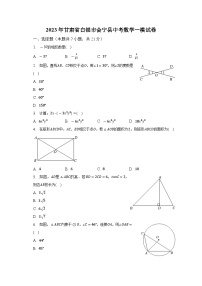 2023年甘肃省白银市会宁县中考数学一模试卷（含解析）