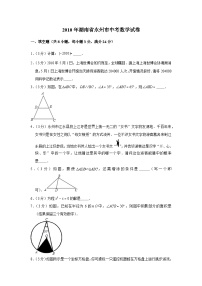 【全套】中考数学复习2010年湖南省永州市中考数学试卷（知识梳理+含答案）