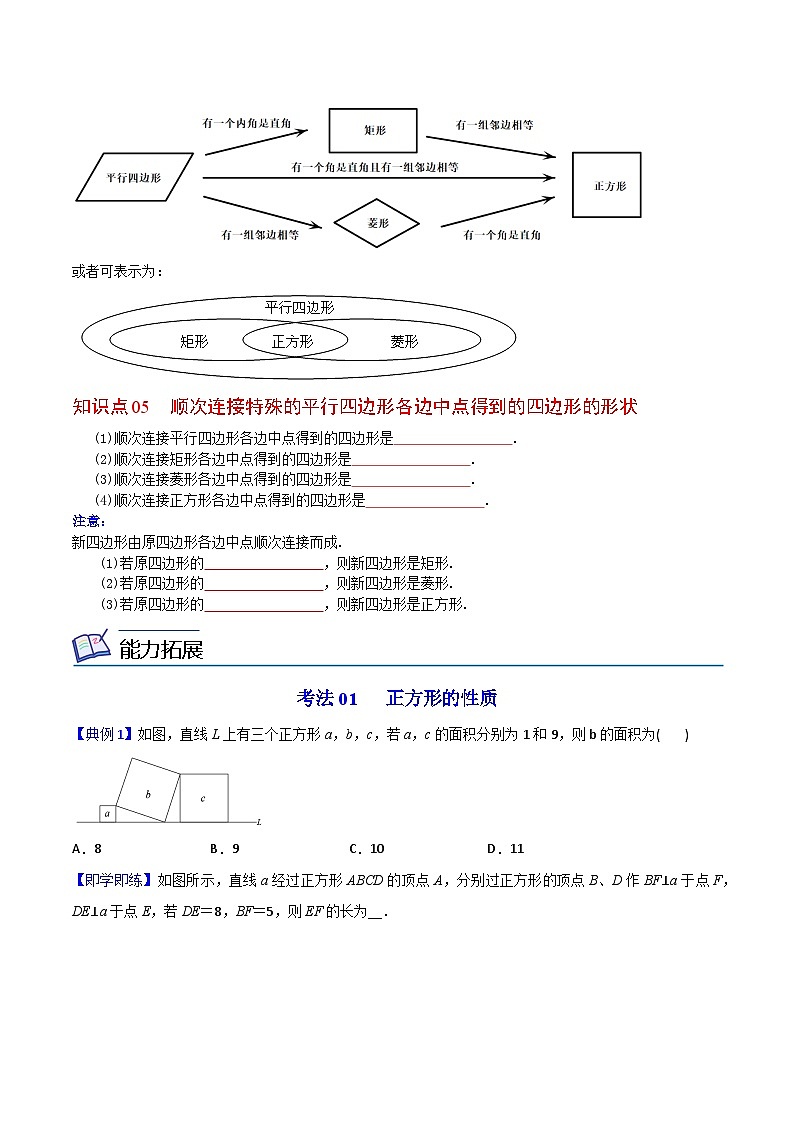 【全套精品专题】初中数学同步练习 8年级下册 第13课  正方形（教师版含解析）02