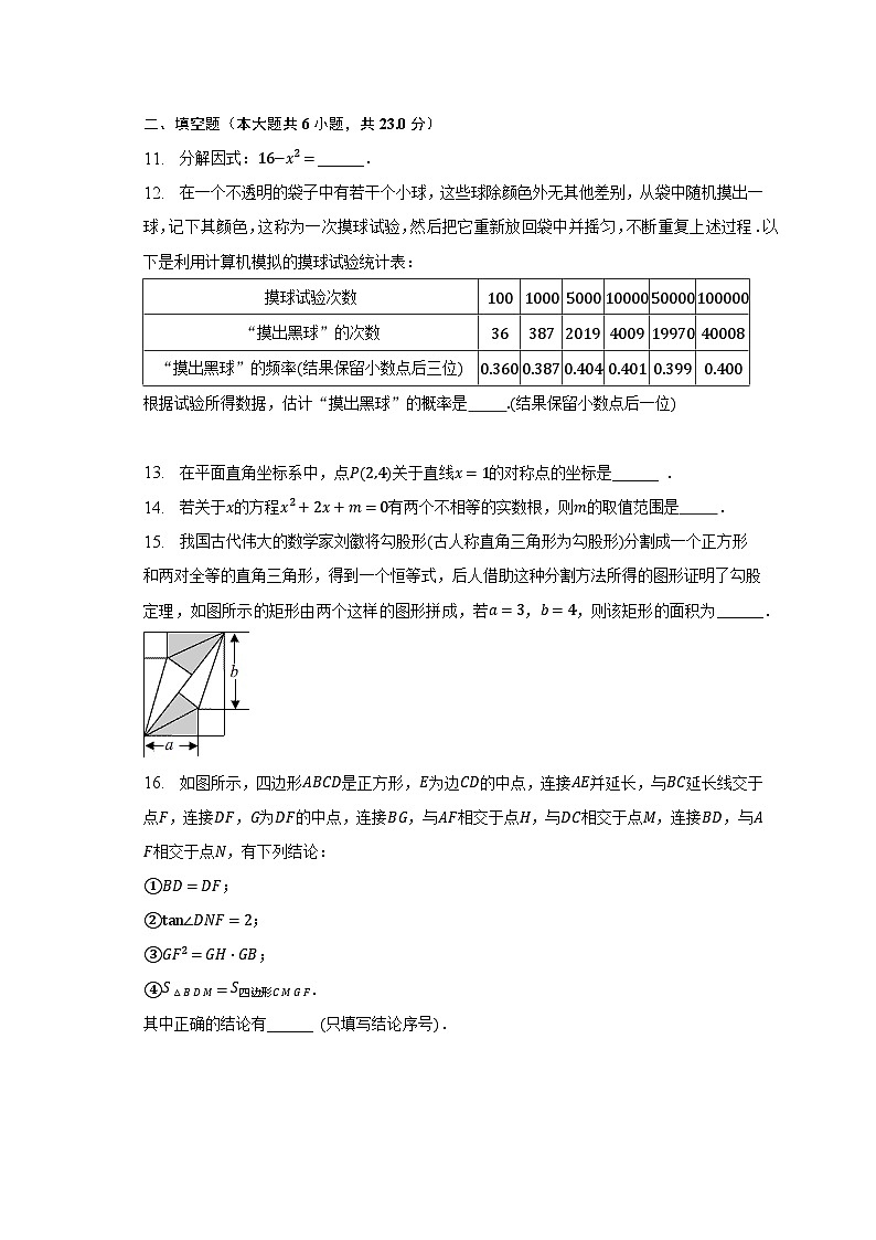 2023年山东省济南市章丘区、莱芜区中考数学二模试卷（含解析）第3页