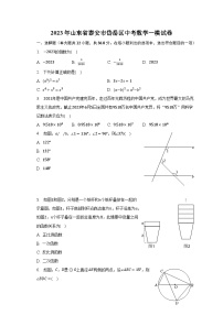 2023年山东省泰安市岱岳区中考数学一模试卷（含解析）