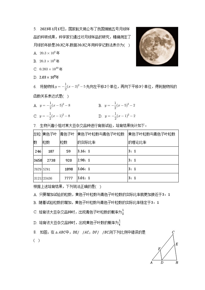 2023年山西省吕梁市中考数学一模试卷（含解析）02