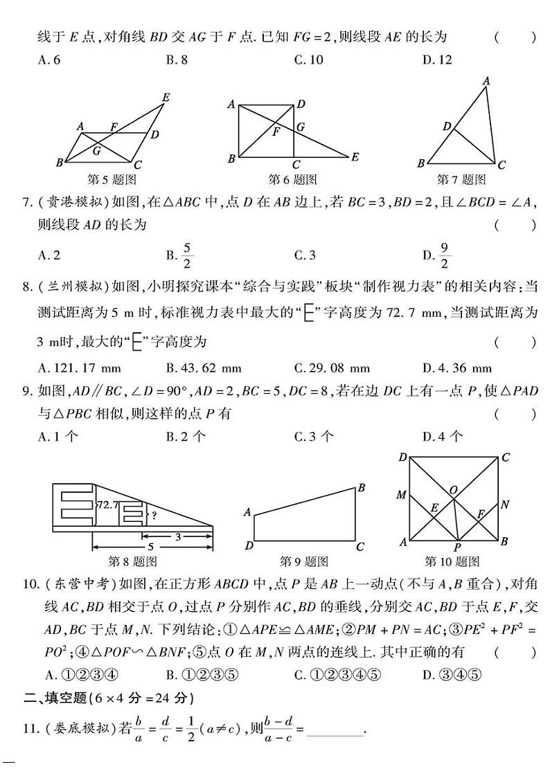 （2023秋）（初中）九年级全一册-青岛版数学-专题一 相似图形02