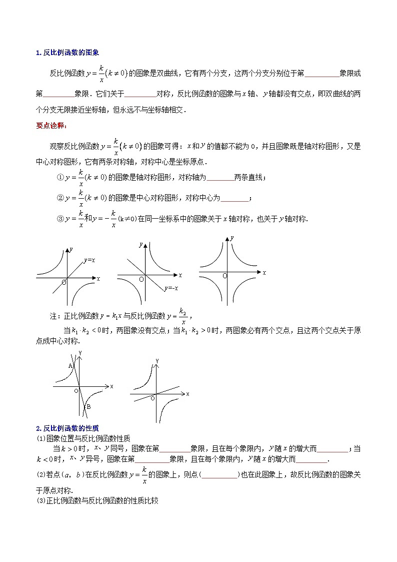【全套精品专题】初中数学同步 9年级下册 第3课  反比例函数全章复习与巩固（教师版含解析）02