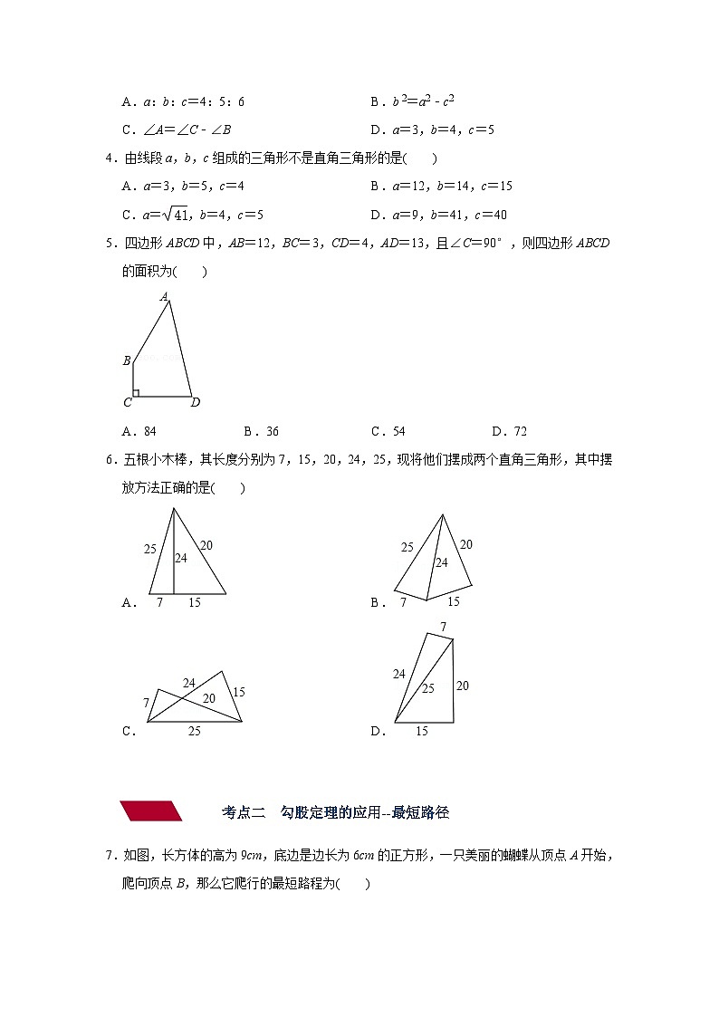 第19讲 直角三角形与勾股定理（讲义）（教师版含解析）中考数学一轮复习讲义+训练03