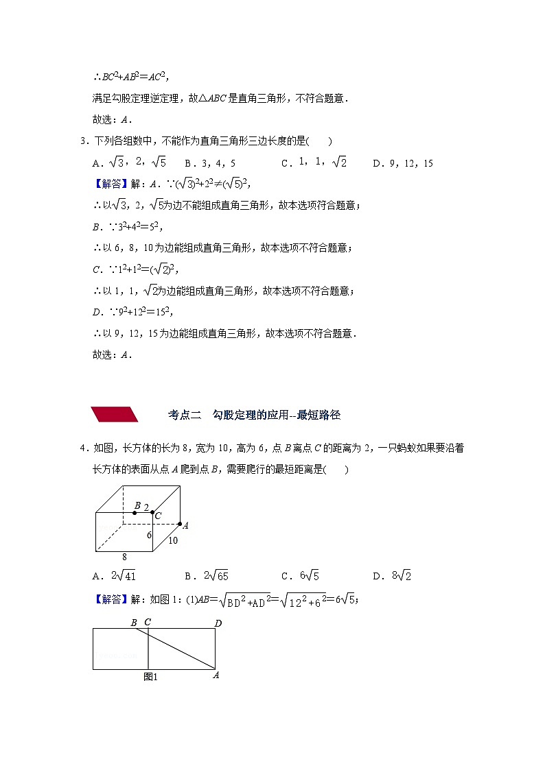 第19讲 直角三角形与勾股定理（强化训练）（教师版含解析）中考数学一轮复习讲义+训练03