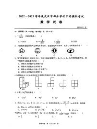 2023年湖北省武汉市蔡甸区九年级中考模拟数学试卷