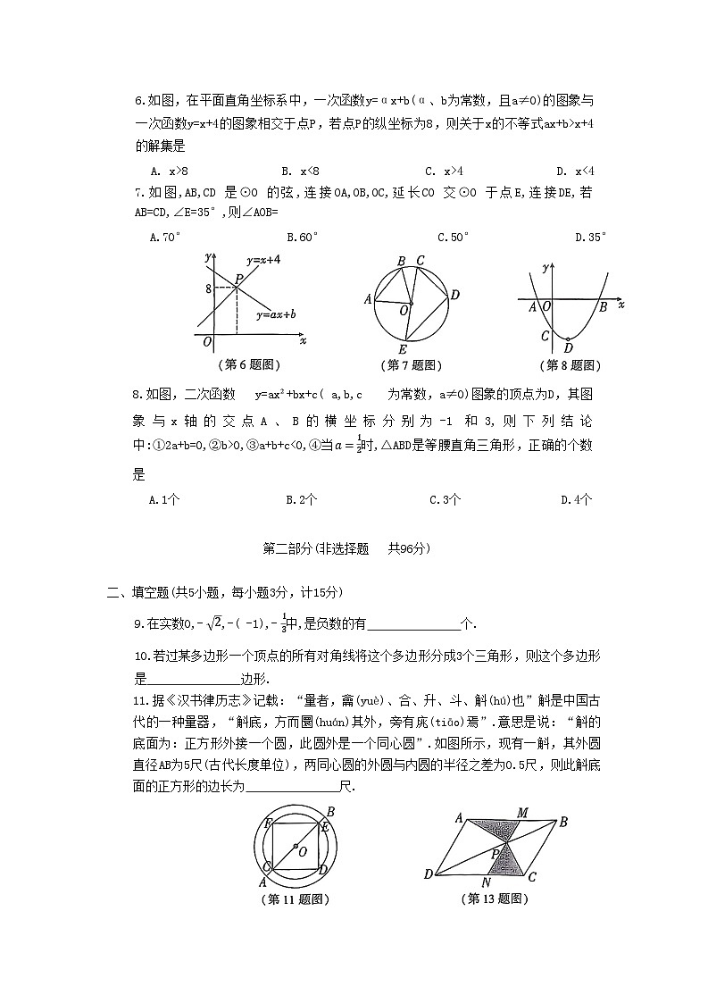 2023年陕西省咸阳市乾县中考三模数学试题03