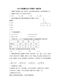 2023年新疆克州中考数学一模试卷（含解析）