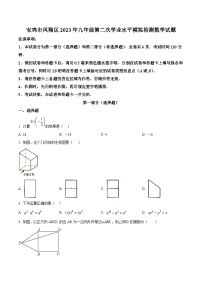 陕西省宝鸡市凤翔区2023届九年级下学期第二次学业水平模拟检测数学试卷（含解析）