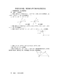 中考训练思想方法专题：相交线与平行线中的思想方法专项训练与解析