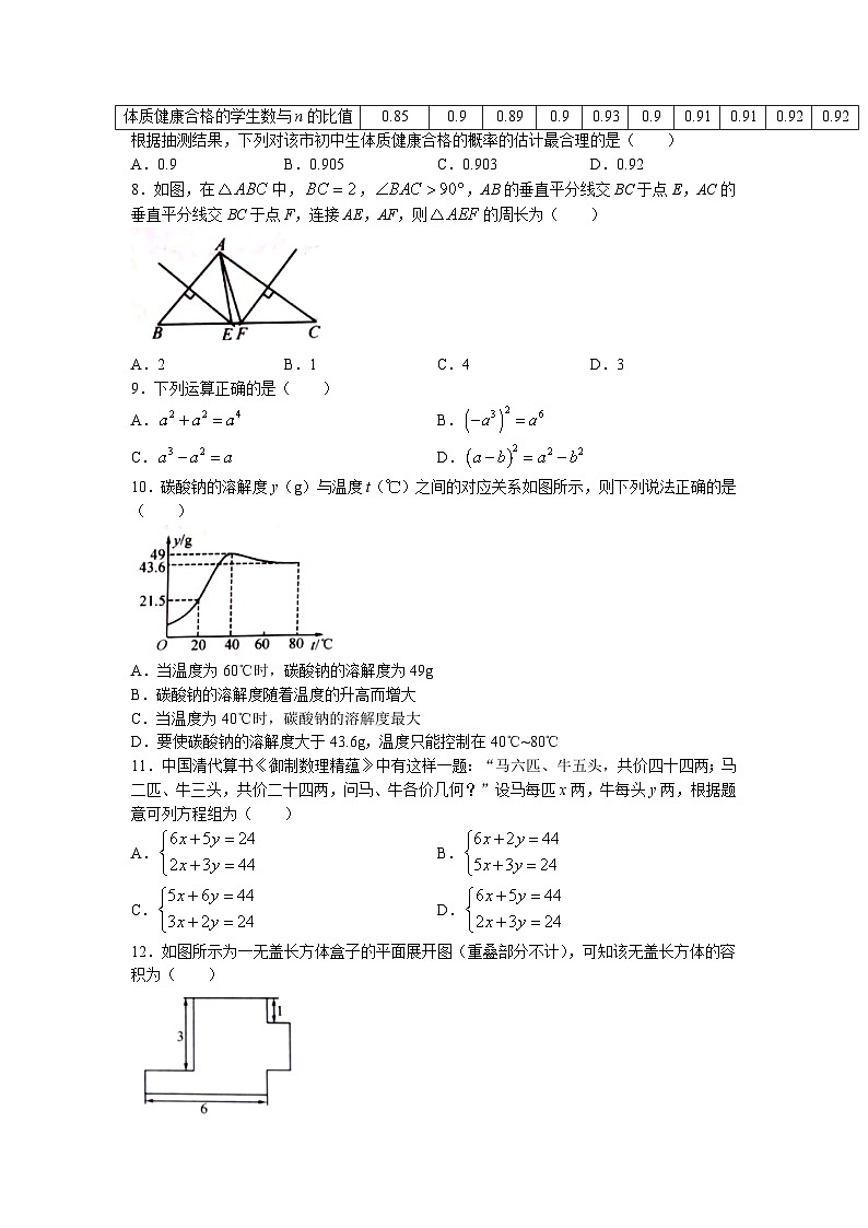 2023年广西壮族自治区贵港市桂平市中考三模数学试题02