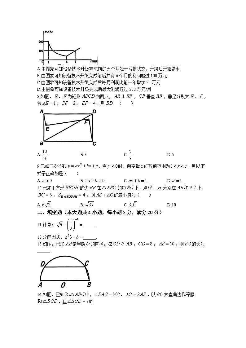 2023年安徽省合肥市第四十五中学中考三模数学试题(无答案)02