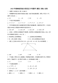 2023年湖南省娄底市娄星区中考数学+模拟+训练+试卷(含答案)