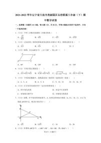 2021-2022学年辽宁省大连市高新园区名校联盟八年级（下）期中数学试卷